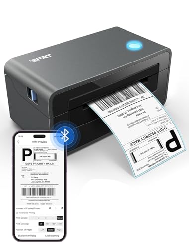 iDPRT Bluetooth Thermal Label Printer, 4x6 Inch Thermal Shipping Label Printer for Phone/USB, Support Windows/iOS/Mac/Android, Thermal Printer for Small Business and Shipping Package