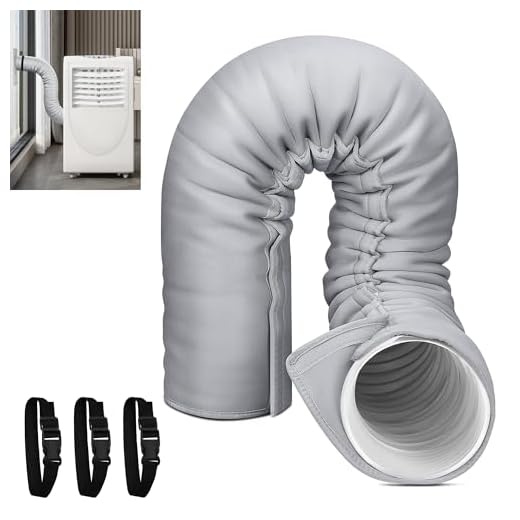 Funda de aislamiento portátil para manguera de aire acondicionado, cubierta aislada, se adapta a mangueras de 5 y 5.9 pulgadas, fácil instalación con 3 correas