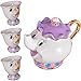 Dibujos animados de la Bella y la Bestia tetera Sra. Potts Chip taza escultura cerámica juego de té (tetera* 1 y taza *3)