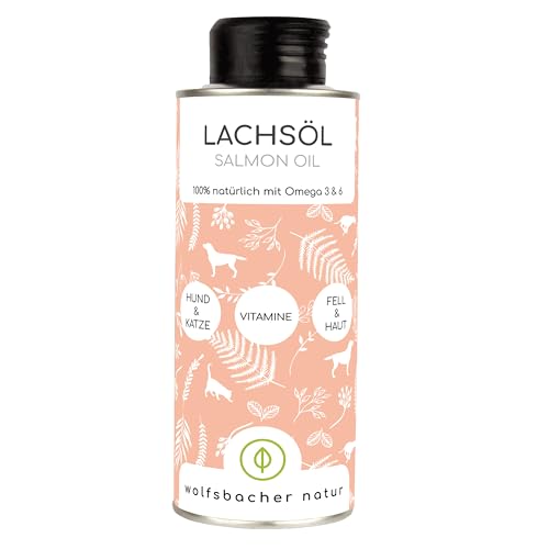 Wolfsbacher Natur Aceite de salmón para Perros y Gatos con Omega 3 y 6 I 250 ml Aceite Natural de Alta concentración