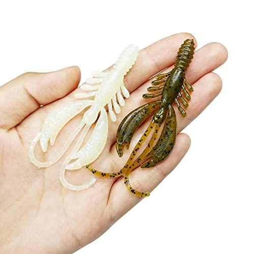 trifyd ® - Leurres Souples Creatures ecrevisse de 7,5 cm pour Truite, chevesne, Perche, Petits carnassier, Le Pack de 10 leurres de pêche + 3 têtes plombées – vue 2