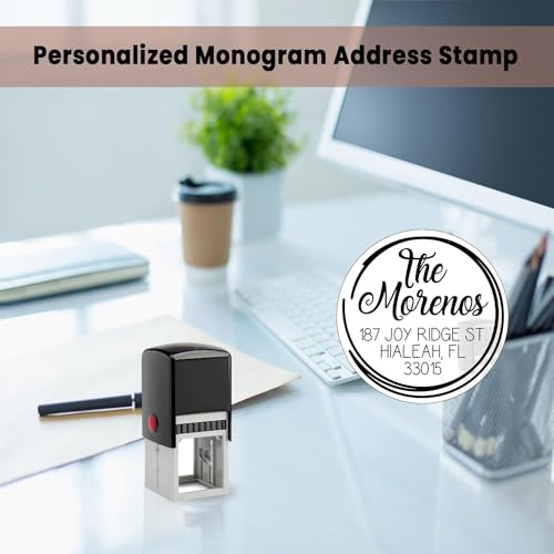 Stampi Custom Address Stamp Self-Inking Monogram Address Stamp Personalized Address Stamp 10+ Designs! thumb #2