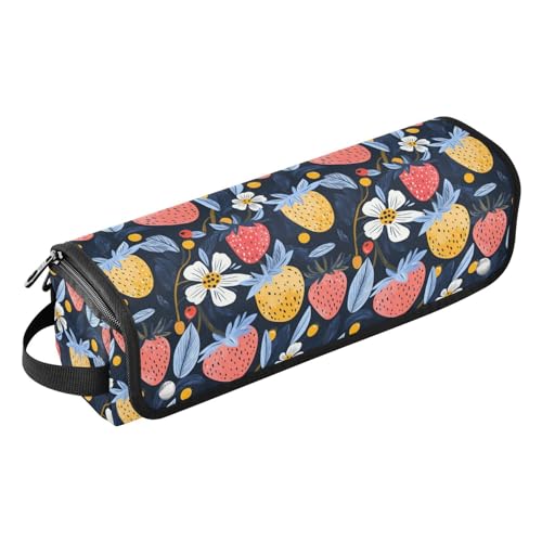 Bolso de viaje para herramientas de cabello Strawberry Flower Marble resistente al calor para planchas, rizadores y organizador portátil miniatura 1