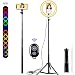 Produktbild BJZP Ringlicht, 10"LED Ringlicht Stativ Foto Video LED Beleuchtungsset, 10 einstellbare Farben, Lichtstativ, 10 Helligkeitsstufen für Porträt YouTube Video, Vlog, Make-up