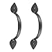 Black Wrought Iron Pull For Drawer Or Door Heart 6.785in H Set Of 2