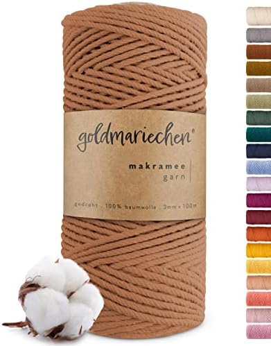 YESLUSY Makramee Garn Set 3mm X 100m - Natur Baumwolle Für DIY Projekte