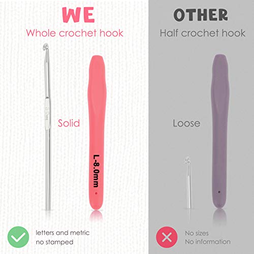TTLIFE 14 Sizes Crochet Hooks Set with Case, Ergonomic Aluminum Handle Crochet Hooks Needles for Arthritic Hands, Smooth Knitting Needles for Superior Results. Best Gift! … - Thumbnail 4