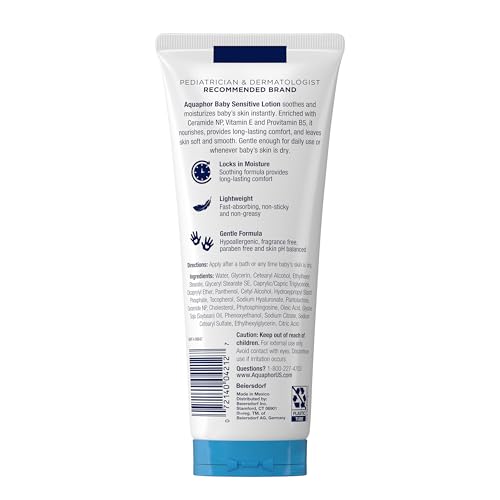 Aquaphor Baby Sensitive Lotion, Gentle Moisturizer, 8 FL OZ - image 9
