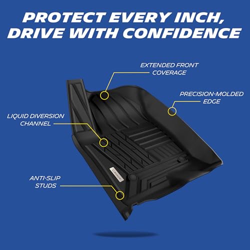 Image of Michelin Vehicle Mats for 2019-2026 Chevy Silverado /GMC Sierra 1500 | 2020-2026 2500 /3500, Crew Cab Bucket Seat W /Under Seat Storage, All-Weather TPE Custom Fit Liner, Elite