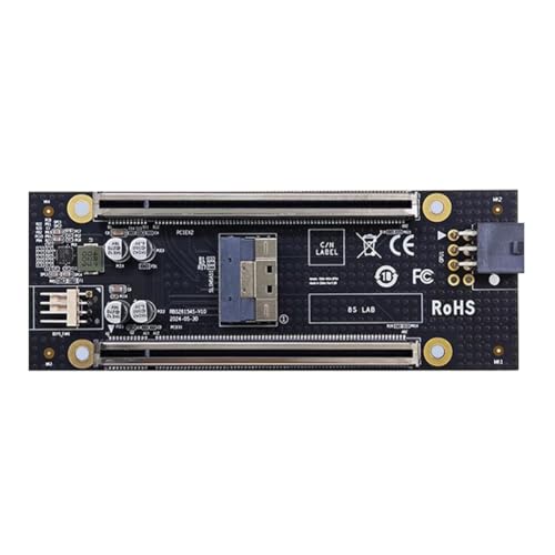 Carte adaptatrice PCIe 4.0 vers SFF-8654 8i pour division X4+X4 sur carte mère