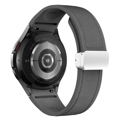 [�����ȓX] ���U�[+�V���R���X�g���b�v �ɓK��Samsung Galaxy Watch 6 5 4 44mm 40mm 20 �u���X���b�g Galaxy Watch 6 4 Classic 47mm 46mm 43mm 42mm(Dark Grey 2)