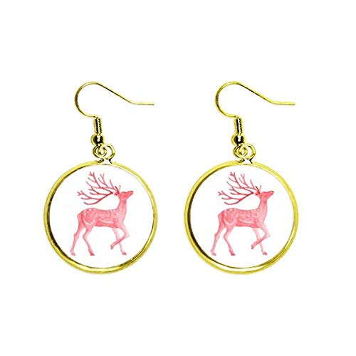 Pendientes de ciervo Sika de la UICN en joyería fina dorada con diseño colgante exclusivo