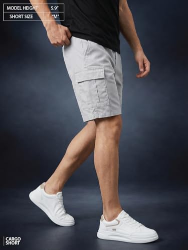 Image of Veirdo Men Twill Woven Cargo Shorts Lightweight Summer & Outdoor Wear Drawstring Waist Multi Pocket Design Adjustable Fit Comfortable, (S to 2XL)