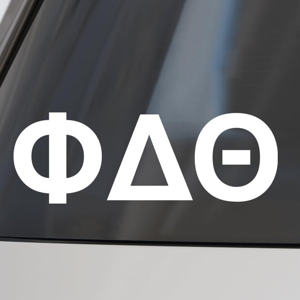 Phi Delta Theta Fraternity Car Decal Sticker- Greek Letters Design, Officially Licensed Phi Delta Theta Window Sticker