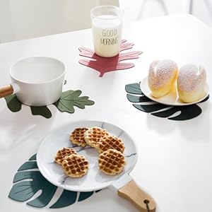 Siliconetrivetmatsetof2monsterapotholdersforhotpotsandpanssoftrubbermultiusetrivetsforkitchencountertopstablesnonslipcoasterslargegreen Urban Country Home Decor Silicone trivet mat set of 2 monstera pot holders for hot pots and pans soft rubber multi use trivets for kitchen countertops tables non slip coasters large green urban country home decor