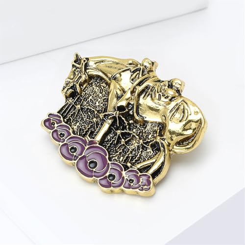 Image of Dreuyet Horse Brooch Pin Horse Racing Suit Lapel Pin for Women Men Rhinestone Antique Gold Horse Animal Brooch Clothing Outfits Accessory Jewelry
