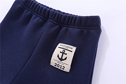 Mud Kingdom Little Boys Winter Pants Fleece Lined Tight Fit Star Size 6/7 Navy3