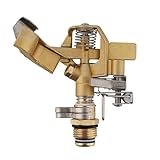 Fecovanti Brass Impact Sprinkler,Heavy Duty Brass Sprinklers for Yard Lawn Garden,Adjustable 20° - 360° Pattern, 20' - 41' Spray Distance