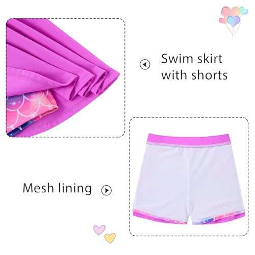 Image of Girls Tankini Swimsuit Mermaid Bathing Suits Criss-Cross Strap Adjustable Summer Beach Two Piece Swimwear Size 4-12