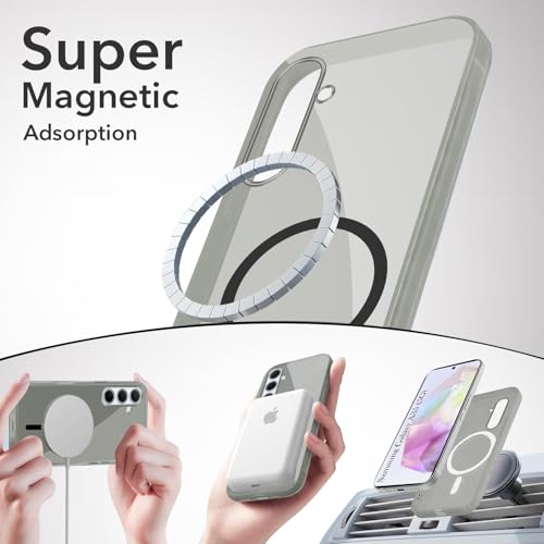 Image of Jkobi Lifetime Anti-Yellow MagSafe Compatible Clear Back Cover Case for Samsung Galaxy A35 5G (Sleek Hard Crystal | Shockproof and Camera Protection)