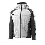 Abnehmbare Kapuze Mascot Darmstadt Softshell Jacke 3-lagig  Winddicht  Wasserabweisend  Primaloft-Isolierung  Abnehmbare Kapuze Reflexeffekte Öko-Tex Top Qualität (M, Weiß/Dunkelanthrazit)