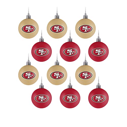 FOCO San Francisco 49ers NFL 12 Pack Ball Ornament Set
