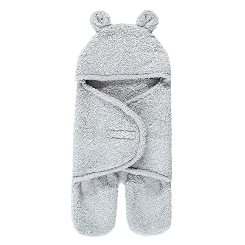 Image of Hudson Baby Unisex Baby Animal Sherpa Baby Outdoor Stroller Sack Wrap, Gray, One Size