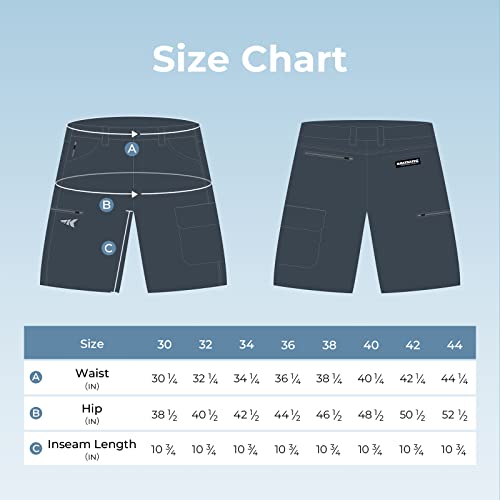 Kastking Men's Fishing Shorts, Hiking Shorts Quick Dry Comfortable Upf 50+, 7 Pockets, Shorts For Men, Stone Grey, 10.5" Inseam, 44 Waist #TOP5