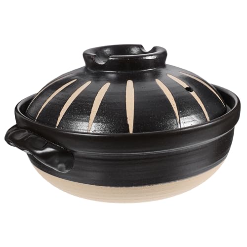 Pot de cuisson en céramique noire résistant à haute température de 2,6l