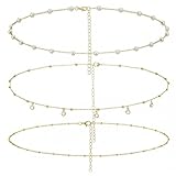3PCS Gold Waist Chain Set – Adjustable Layered Belly Chains for Women – Waterproof Body Chain Jewelry for Beach and Daily Wear – Gold