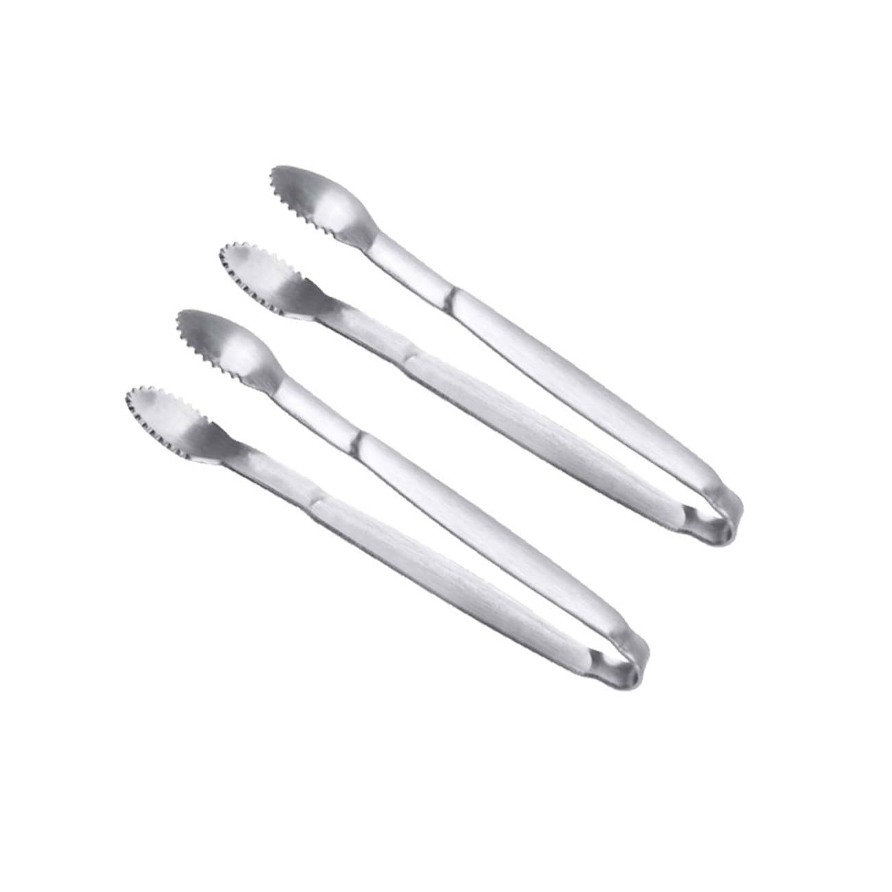 OFFSCH 2pcs Stainless Steel Ice Tube Tongs Mini Serving Tongs for Sugar Appetizers Tea Party Home Restaurant Hotel