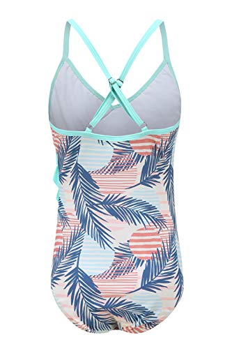 Big Girls One Piece Swimsuits Hawaiian Ruffle Bathing Suit Kids Beach Floral Swimwear Palm Leaf Size 14/12-14 #TOP1