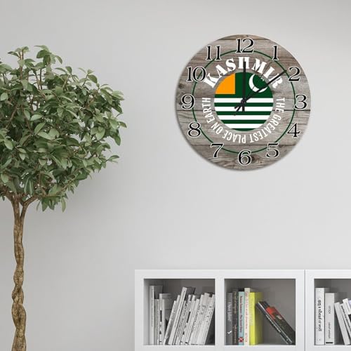 Horloge murale drapeau du Cachemire silencieuse pour décorer sans bruit - 5