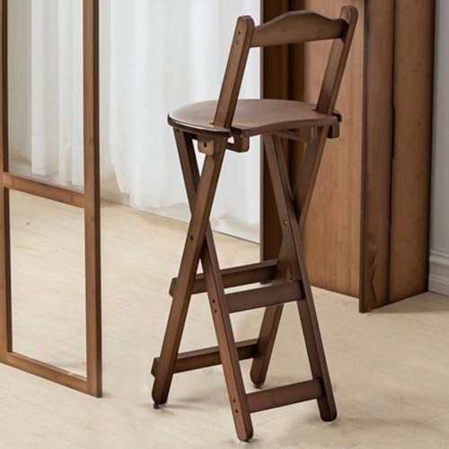 Mesa de bar plegable de nogal con almacenamiento de vino y taburetes de bar, encimera que ahorra espacio para cocina/comedor, perfecta para espacios pequeños