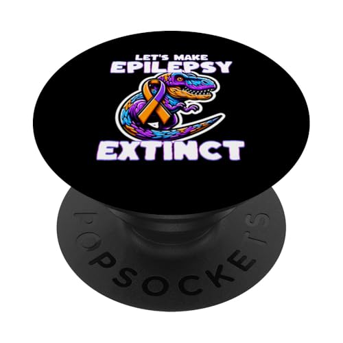 Funny Kids Dinosaur Lets Make Epilepsy Extinct T-Rex Dino PopSockets PopGrip Adhesivo