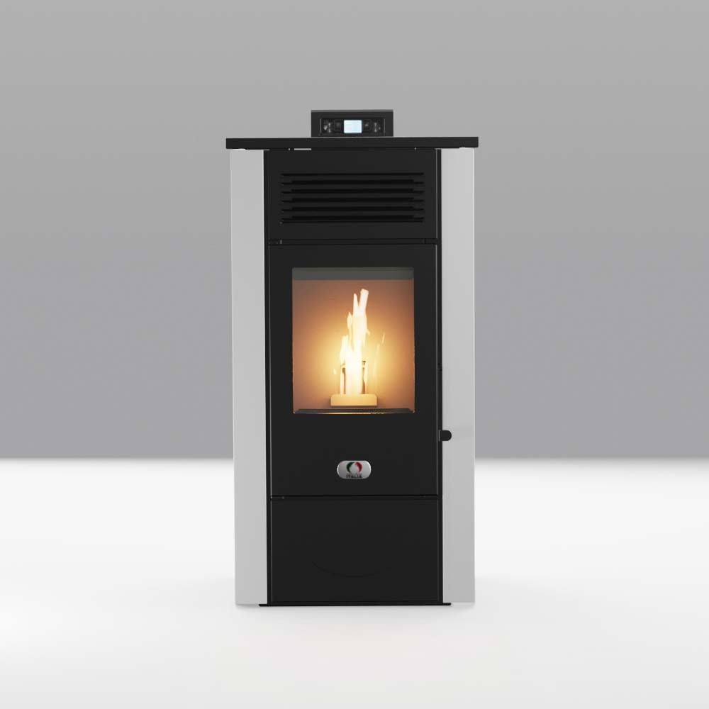 STUFE A PELLET ITALIA Canada 14 KW WiFi | Pelletöfen Effizienz 89% Heizt 130m² Autonomie 15 Std. Programmierbar WiFi-Steuerung 5 Geschwindigkeiten und Leistungsstufen 24 Monate Garantie Weiß