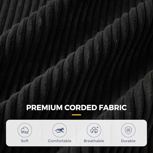 Image of MAXYOYO Modular Sectional Sofa Couch, Foldable U Shaped Cloud Couch with Pillows, Tufted 6-Seat Boneless Sofa Lounger for Living Room, No Assembly Required, Black