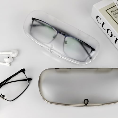 Image of Hard Shell Glasses Cases, Frosted Translucent Eyeglasses Case For Women,Glasses Case With Magnetic Closure