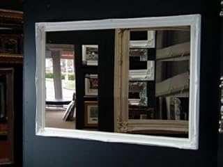 FRAMES BY POST 40" x 28" (102cmx71cm) Large White Framed Vintage Style Beautiful Design Ornate Shabby Chic Over Mantle Big Wall Mirror, 102x71