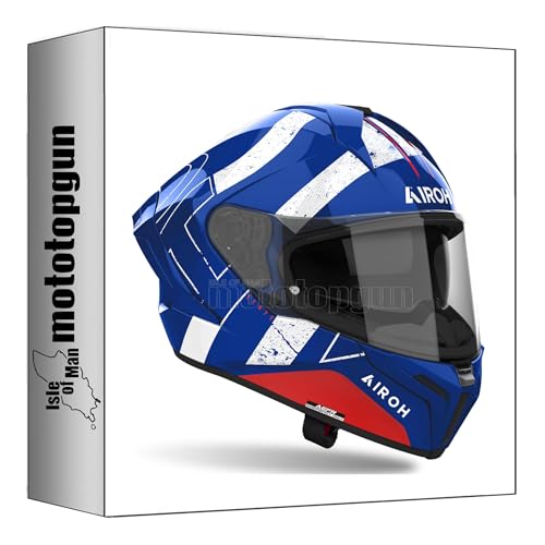 Casque Airoh Matryx Scope bleu rouge integral moto taille m mxs55 mototopgun