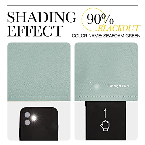 Image of NICETOWN Small Window Curtains for Bedroom, Seafoam Green Window Treatment Thermal Insulated Solid Grommet Room Darkening Drapes for Kitchen Home Office (Set of 2, W42'' by L63'' Each Panel)