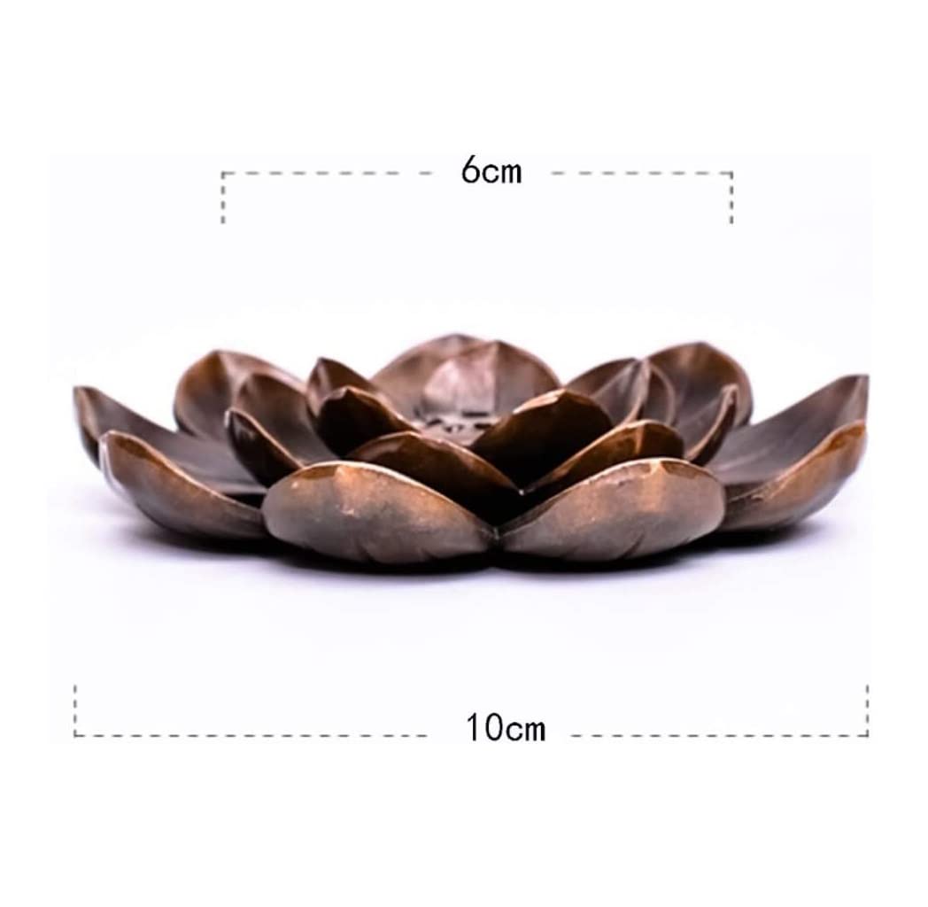 Räucherstäbchen Räuchergefäß Halter 2 X Lotus-Räucherstäbchen, Antikes Kupfer, Teezeremonie, Porös, Tan-Linie, Weihrauchbrenner, Räucherstäbchenhalter Für Buddha-Zen-Ofen Zuhause Büro Yoga