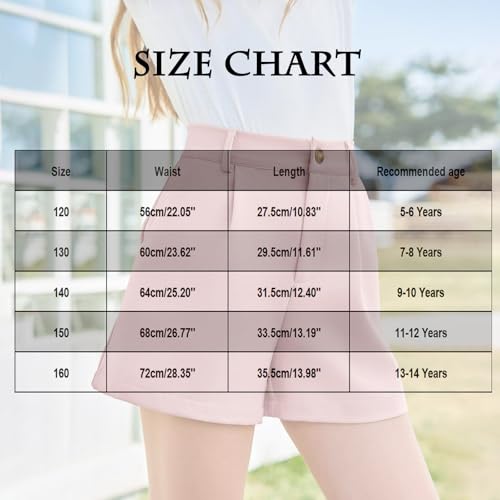 Girls Shorts Elastic High Waist Solid Color Baggy Wide Leg Loose Fit Casual Kids Sweatpants with4