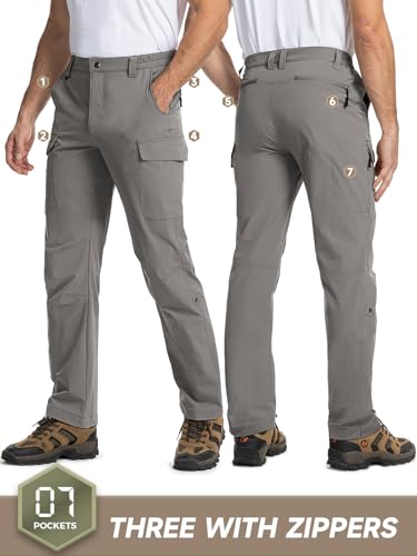 Moosehill Men's Hiking Cargo Pants Lightweight Waterproof Quick Dry Stretchy for Tactical Travel Fishing 7 Pockets3