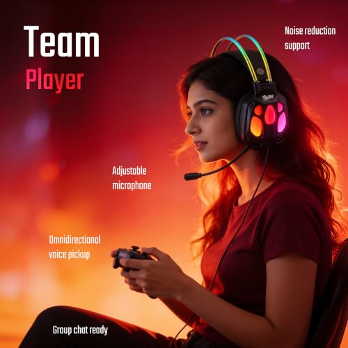 Image of Acer Nitro Phantom HX5 Wired Gaming Headset | Virtual 7.1 Surround Sound | 50mm Dynamic Drivers | RGB Lighting | Noise Reduction Mic | USB Gaming Headphones for PC, Laptop with Deep Bass Audio