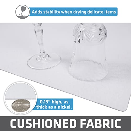 Drymate Premium Luxury Shelf & Drawer Liner, Thick Cushioned Fabric, Non-Adhesive, Absorbent, Waterproof, Slip-Resistant, Liners For Kitchen Cabinets, Cupboards (Usa Made)(12”X59”)(2-Pack)(White) #TOP4