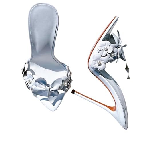 Metal Head Fashion Sandals Fish Mouth Flower Stiletto Ladies