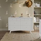 Babyletto Palma 7-Drawer Assembled Double Dresser in White, Greenguard Gold Certified