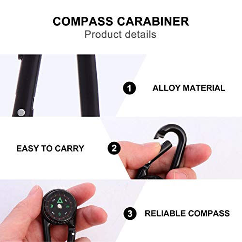 STOBOK 5 Pcs MosquetÃ£o BÃºssola Clipes para Cinto de Escalada MosquetÃ£o Porta-Chaves Com Travament