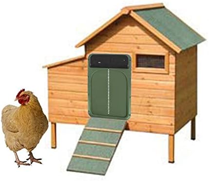 KIMIO Automatic Chicken Coop Door, Smart Chicken Coop Door Opener,Light Sensing Coop Door Opener, Auto Chicken Coop Door.(Green)
